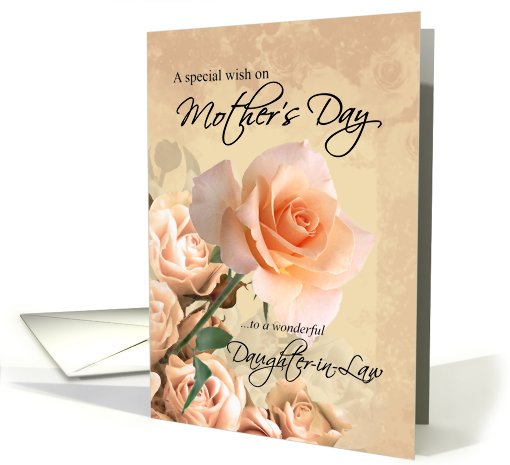 Happy Mothers Day Daughter In Law Vintage Rose Card 417201 