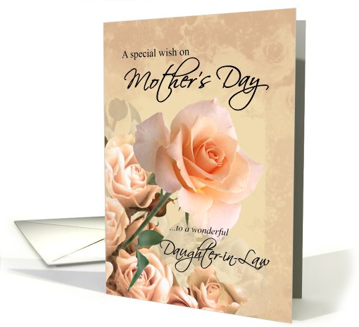 Happy Mother's Day, Daughter-in-Law - Vintage Rose card (417201)