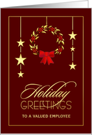 Holiday Greetings Christmas Card - Valued Employee card