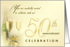 50th Anniversary Party Invitations - Champagne Mist card