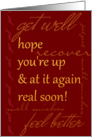 Get Well Feel Better - Red Business Card