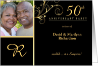 50th Anniversary Party Invitations - Elegant Swirls - Custom Photo Cards