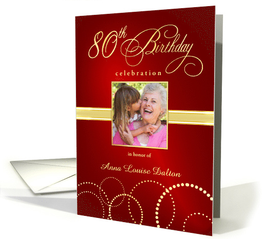 80th Birthday Party Invitations with Your Custom Photo -... (860620)