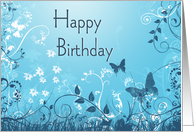 Butterfly Birthday Blue card