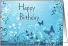 Butterfly Birthday Blue card