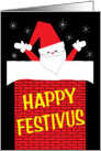 Happy Festivus From Retro Santa card