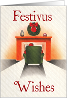 Santa Warms Up Festivus Card