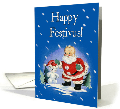 Santa and Snowman Festivus card (71678)