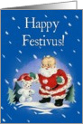 Santa and Snowman Festivus Card
