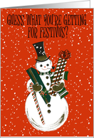 Shopping Snowman Festivus Card