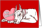 Great Dane White Valentine’s Day Cards