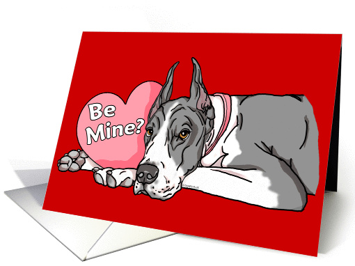 Great Dane Mantle Valentine's Day card (143125)