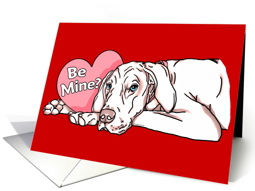 Great Dane White UC Valentine's Day card (143285)