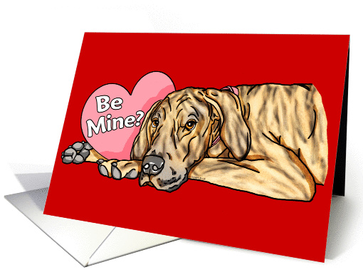 Great Dane Brindle UC Valentine's Day card (143351)