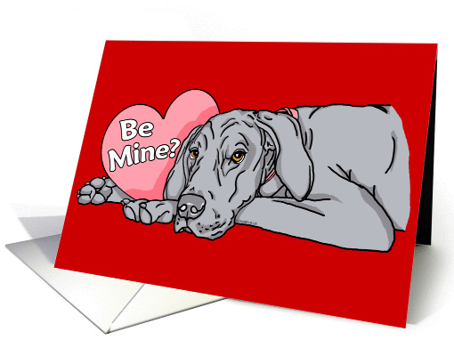 Great Dane Blue UC Valentine's Day card (143355)