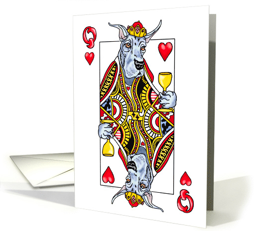 Great Dane Blue Queen of Hearts card (143933)
