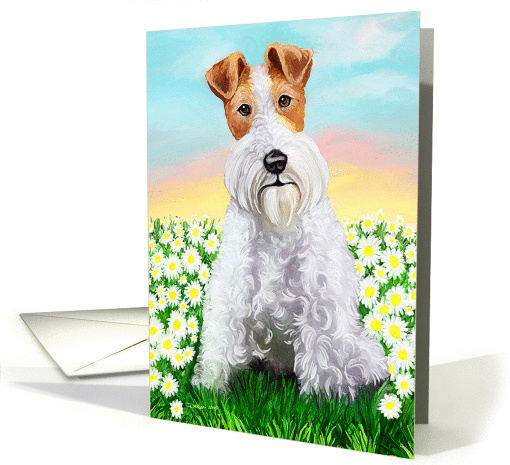 Wire Fox Terrier Daisy Patch card (146014)