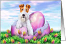 Wire Fox Terrier Easter Surprise card