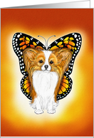 Papillon Dog Butterfly Disguise card