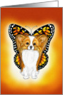 Papillon Dog Butterfly Disguise card