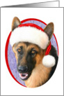 German Shepherd Dog Christmas Santa GSD card