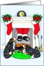 Bernese Mountain Dog Christmas Santa Drops In card