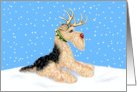 Airedale Terrier Christmas Reindeer Dale Deer card