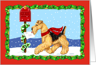 Airedale Terrier Dog Christmas Dale Mail card
