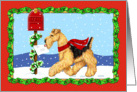 Airedale Terrier Dog Christmas Dale Mail card