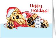 Airedale Terrier Dog Christmas Dale Mail card