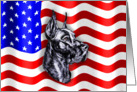 Great Dane Black Dog Patriot US Flag card