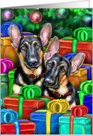 German Shepherd Dog Puppy Christmas card