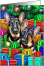 German Shepherd Dog Puppy Christmas card