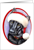 Black German Shepherd Dog Puppy Santa card