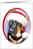 German Shepherd Dog Puppy Santa card