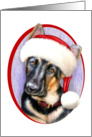 German Shepherd Dog Puppy Santa card