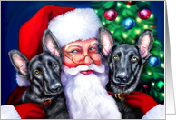 Santa’s Black German Shepherds at Christmas card