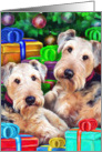 Airedale Terrier Christmas Open Gifts card