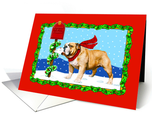 Bulldog Christmas Holiday Mail card (293684)