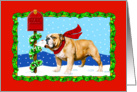 Bulldog Christmas Holiday Mail card