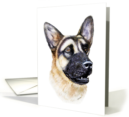 German Shepherd Dog Art Head Study card (295730)