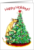 Great Dane Dog Christmas Reach Goals Fawn card