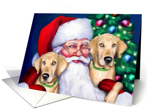 Yellow Labrador Dog Christmas Reach Goals Harle card (315036)