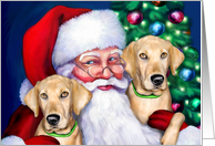 Yellow Labrador Dog Christmas Reach Goals Harle card