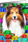 Sable Sheltie Dog Christmas Open Gifts NOW card