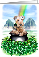 Airedale Terrier Dog Pot of Gold card