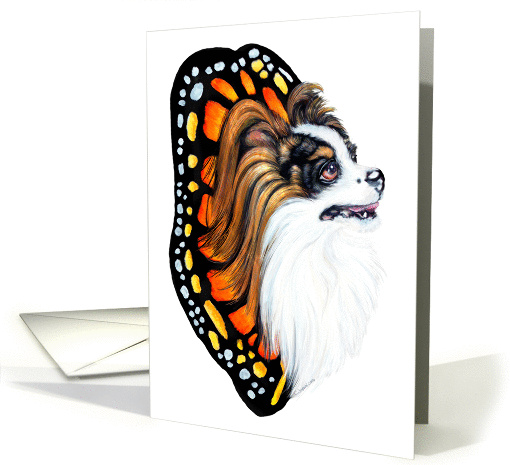 Papillon Dog Art Fantasy Wings card (50635)