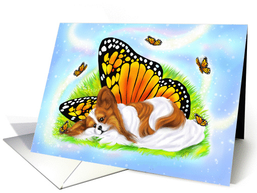 Papillon Dog Art Mystical Monarch card (50637)