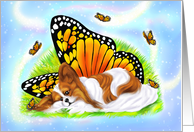 Papillon Dog Art Mystical Monarch card