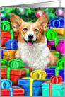 Welsh Corgi Christmas Open Now card